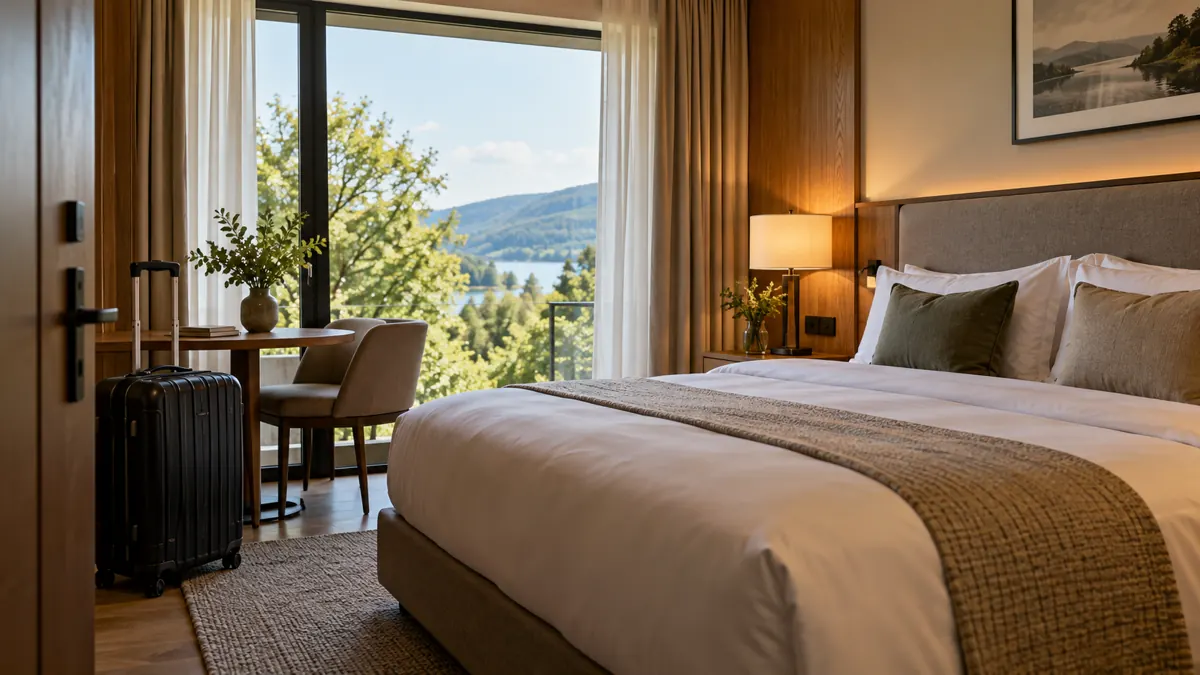 Przytulny pokój hotelowy przygotowany na weekendowy pobyt